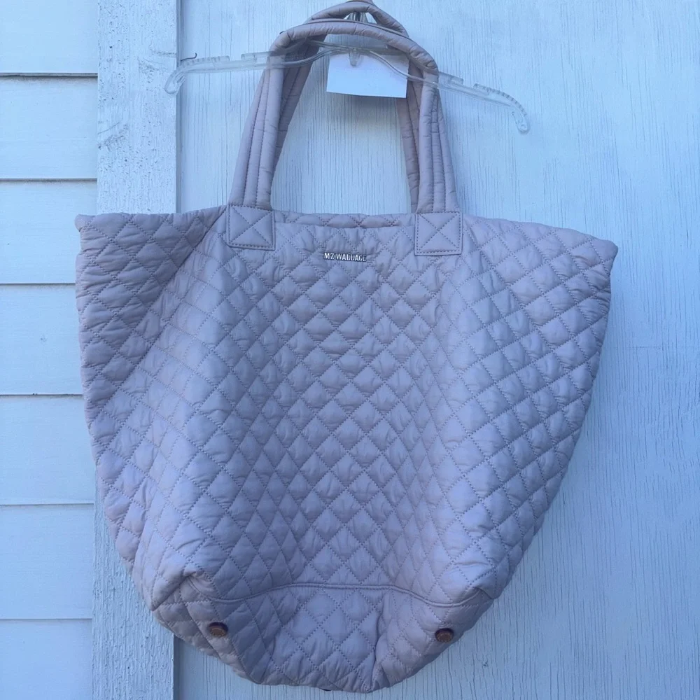 MZ Wallace Quilted Tote in Light Gray - Picture 1 of 8